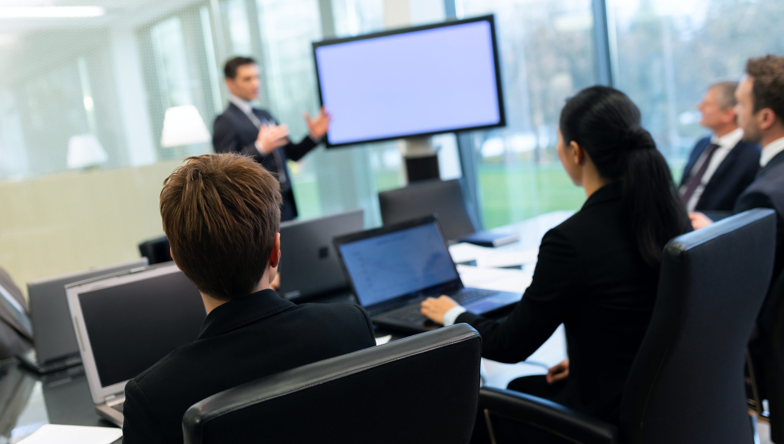 Businessman Explaining Graph Chart